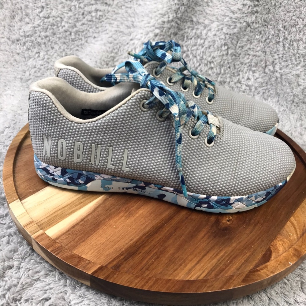 NoBull Outwork Trainers M 7/W 8.5 Blue Camo/Gray Gym CrossFit Sneakers Shoes